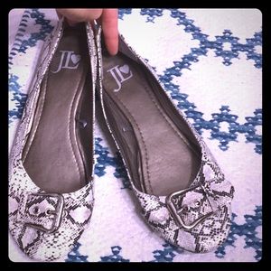 Snake skin flats size 8